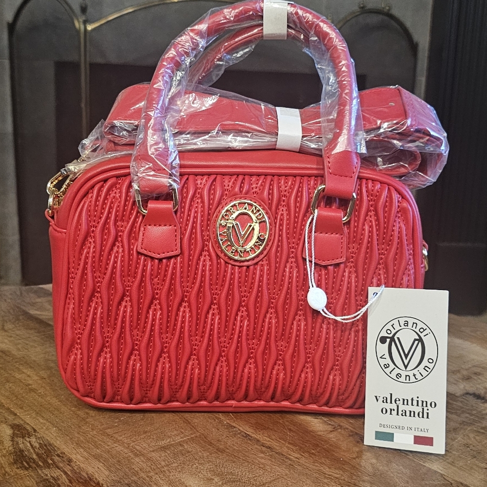 Valentino Orlandi Red Quilted handbag crossbody